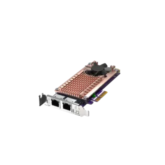 QNAP QM2 series, 2 x PCIe 2280 M.2 SSD slots, PCIe Gen3 x 4 , 2 x Intel I225LM 2.5GbE NBASE-T port