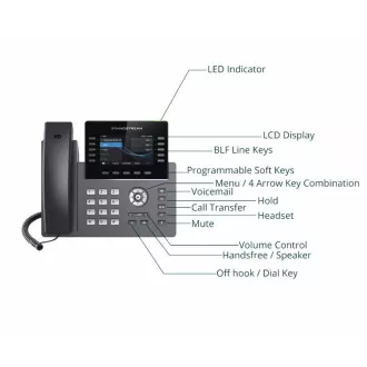 Grandstream GRP2615 SIP telefon, 4.3" TFT bar. displej, 5 SIP účtů, 10 prog. tl., 2x1Gb, WiFi, BT Grandstream GRP2615 SIP telefon, 4.3" TFT bar. displej, 5 SIP účtů, 10 prog. tl., 2x1Gb, WiFi, BT