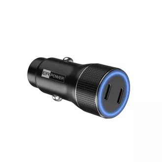 ER POWER 40W USB-C PD+QC 3.0 kovová duální autonabíječka ER POWER 40W USB-C PD+QC 3.0 kovová duální autonabíječka