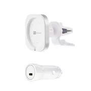 ER POWER CAR VENT MOUNT držák pro MagSafe nabíječku + 20W autonabíječka - bílá