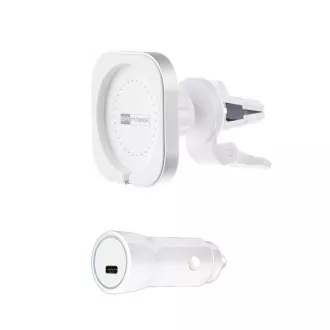 ER POWER CAR VENT MOUNT držák pro MagSafe nabíječku + 20W autonabíječka - bílá ER POWER CAR VENT MOUNT držák pro MagSafe nabíječku + 20W autonabíječka - bílá