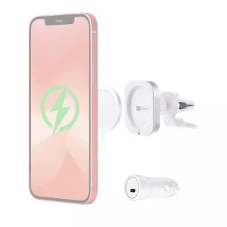 ER POWER CAR VENT MOUNT držák pro MagSafe nabíječku + 20W autonabíječka - bílá ER POWER CAR VENT MOUNT držák pro MagSafe nabíječku + 20W autonabíječka - bílá