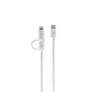 ER POWER Dual Cable USB-C C/L Mfi 200cm white