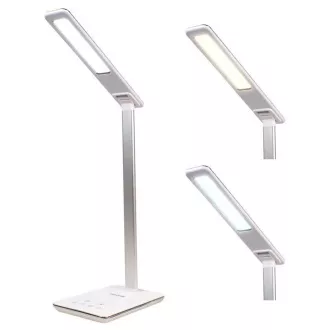 Stolní LED lampička Huslog bílá s bezdrátovou nabíječkou