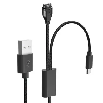 Tactical USB Nabíjecí a Datový Kabel 2v1 pro Garmin Fenix 7 + USB-C Tactical USB Nabíjecí a Datový Kabel 2v1 pro Garmin Fenix 7 + USB-C