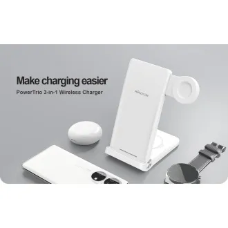 Nillkin PowerTrio 3v1 Bezdrátová Nabíječka pro Huawei Watch White - Použité Nillkin PowerTrio 3v1 Bezdrátová Nabíječka pro Huawei Watch White - Použité