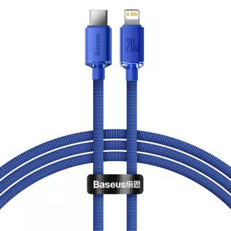 Baseus CAJY000203 Crystal Shine Series Datový Kabel USB-C - Lightning 20W 1,2m Blue