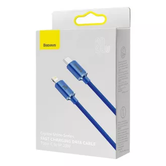 Baseus CAJY000203 Crystal Shine Series Datový Kabel USB-C - Lightning 20W 1,2m Blue
