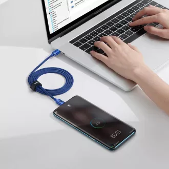 Baseus CAJY000603 Crystal Shine Series Datový Kabel USB-C - USB-C 100W 1,2m Blue