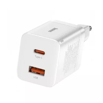 Baseus CCSUPP-E02 Super Si Quick Nabíječka USB + USB-C 30W White Baseus CCSUPP-E02 Super Si Quick Nabíječka USB + USB-C 30W White