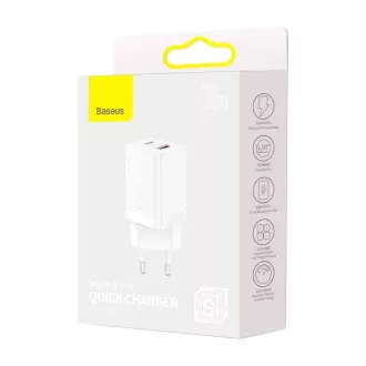 Baseus CCSUPP-E02 Super Si Quick Nabíječka USB + USB-C 30W White Baseus CCSUPP-E02 Super Si Quick Nabíječka USB + USB-C 30W White