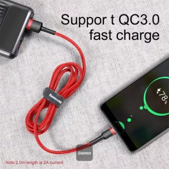 Baseus datový kabel Cafule USB-C 2m 2A červený Baseus datový kabel Cafule USB-C 2m 2A červený