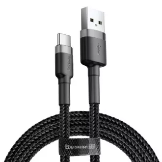 Baseus datový kabel Cafule USB-C 2m 2A šedo-černý Baseus datový kabel Cafule USB-C 2m 2A šedo-černý