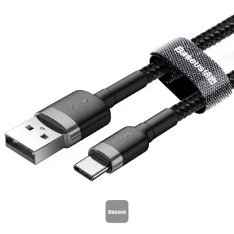 Baseus datový kabel Cafule USB-C 2m 2A šedo-černý Baseus datový kabel Cafule USB-C 2m 2A šedo-černý