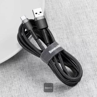 Baseus datový kabel Cafule USB-C 2m 2A šedo-černý Baseus datový kabel Cafule USB-C 2m 2A šedo-černý
