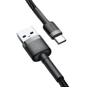 Baseus datový kabel Cafule USB-C 3m 2A šedo-černý Baseus datový kabel Cafule USB-C 3m 2A šedo-černý
