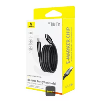 Baseus datový magnetický kabel Tungsten Gold USB-C/USB-C 1m 100W černý Baseus datový magnetický kabel Tungsten Gold USB-C/USB-C 1m 100W černý