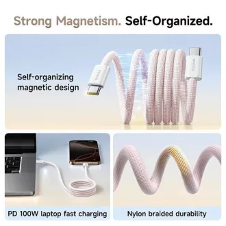 Baseus Dynamic 4 Pro Series Datový Kabel USB-C - USB-C 100W 1m Baby Pink Baseus Dynamic 4 Pro Series Datový Kabel USB-C - USB-C 100W 1m Baby Pink