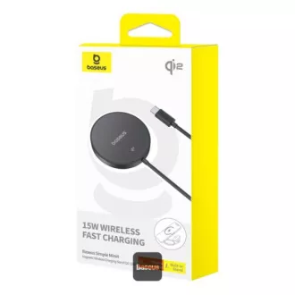 Baseus bezdrátová nabíjecí magnetická podložka Simple Mini4 Qi2 15W černá Baseus bezdrátová nabíjecí magnetická podložka Simple Mini4 Qi2 15W černá