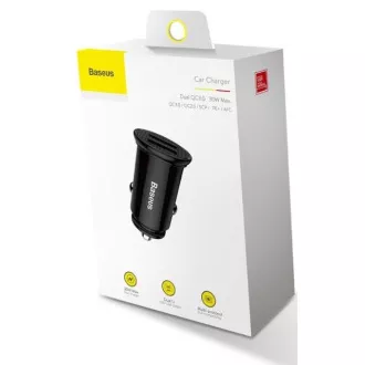 Baseus rychlonabíječka do auta 2xUSB QC3.0 30W černá