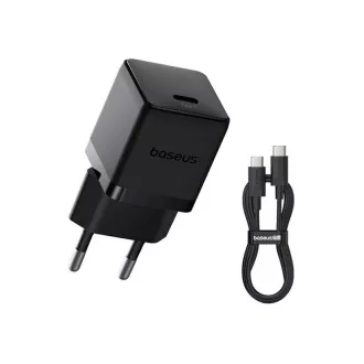 Baseus Palm Fast Nabíječka USB-C 20W + Datový Kabel USB-C/USB-C 1m Black Baseus Palm Fast Nabíječka USB-C 20W + Datový Kabel USB-C/USB-C 1m Black