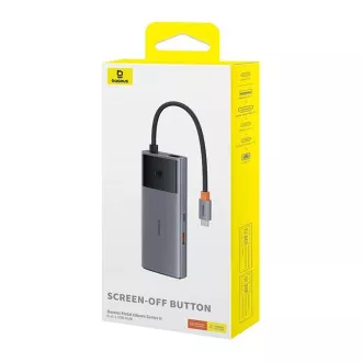 Baseus hub Series 2 USB 6v1 (USB-C/HDMI4K60Hz/USB-C(10Gbps)/USB-A(10Gbps)/RJ45/USB-C(PD) šedý
