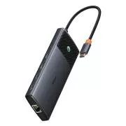 Baseus Metal Gleam II Series 10v1 USB-C HUB Dokovací Stanice Cosmic Black