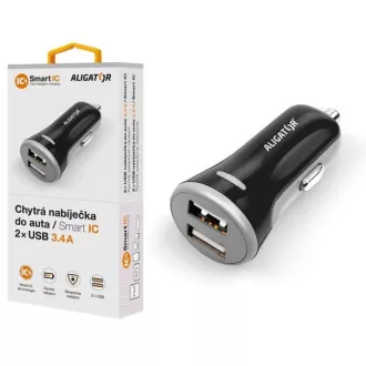 Chytrá nabíječka do auta ALIGATOR 3.4A, 2xUSB, smart IC, černá Chytrá nabíječka do auta ALIGATOR 3.4A, 2xUSB, smart IC, černá