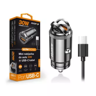 Aligator mini nabíječka do auta Power Delivery 30W, USB-C + USB-A, USB-C/USB-C kabel Aligator mini nabíječka do auta Power Delivery 30W, USB-C + USB-A, USB-C/USB-C kabel