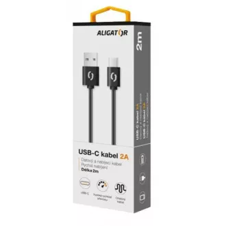 ALIGATOR Datový kabel 2A USB-C 2 m černý ALIGATOR Datový kabel 2A USB-C 2 m černý