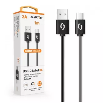 ALIGATOR Datový kabel POWER 3A, USB-C 1m černý ALIGATOR Datový kabel POWER 3A, USB-C 1m černý