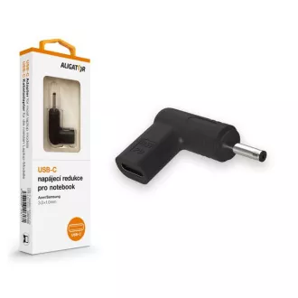 Aligator USB-C napájecí redukce 3,0 x 1,0 mm pro notebooky Acer/Samsung Aligator USB-C napájecí redukce 3,0 x 1,0 mm pro notebooky Acer/Samsung