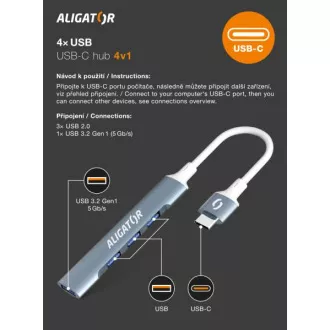 Aligator Hub USB-C / 4x USB Aligator Hub USB-C / 4x USB