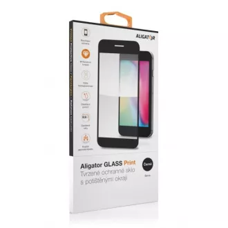 Aligator Ochranné tvrzené sklo GLASS PRINT, iPhone 14 Pro, černá, celoplošné lepení Aligator Ochranné tvrzené sklo GLASS PRINT, iPhone 14 Pro, černá, celoplošné lepení