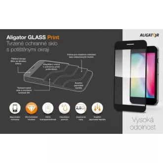 Aligator Ochranné tvrzené sklo GLASS PRINT, iPhone 14 Pro, černá, celoplošné lepení Aligator Ochranné tvrzené sklo GLASS PRINT, iPhone 14 Pro, černá, celoplošné lepení