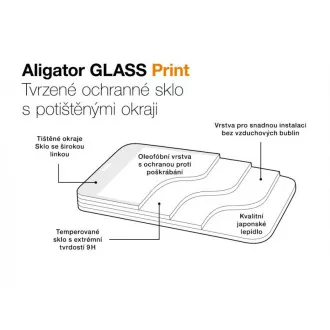 Aligator ochranné tvrzené sklo GLASS PRINT, Samsung Galaxy A14 4G/5G, černá, celoplošné lepení Aligator ochranné tvrzené sklo GLASS PRINT, Samsung Galaxy A14 4G/5G, černá, celoplošné lepení