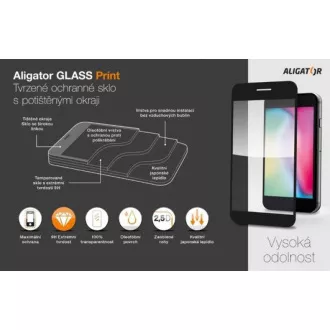 Aligator ochranné tvrzené sklo GLASS PRINT, Samsung Galaxy A14 4G/5G, černá, celoplošné lepení Aligator ochranné tvrzené sklo GLASS PRINT, Samsung Galaxy A14 4G/5G, černá, celoplošné lepení