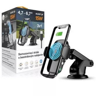 ALIGATOR Samozavírací držák K2, bezdrátový 15W, univerzální ALIGATOR Samozavírací držák K2, bezdrátový 15W, univerzální