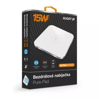 ALIGATOR bezdrátová nabíječka Aligator Pure-Pad 15W, bílá