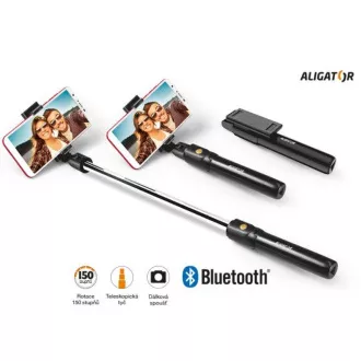 Bluetooth selfie tyč ALIGATOR HA12, černá Bluetooth selfie tyč ALIGATOR HA12, černá