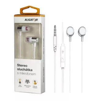 Sluchátka ALIGATOR AE005, Strong Bass, stříbrná Sluchátka ALIGATOR AE005, Strong Bass, stříbrná