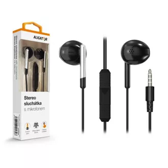 ALIGATOR AE008/Stereo/Jack/Drát/Černá ALIGATOR AE008/Stereo/Jack/Drát/Černá