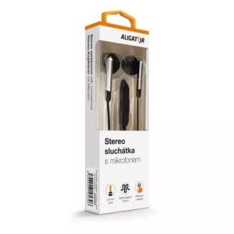 ALIGATOR AE008/Stereo/Jack/Drát/Černá ALIGATOR AE008/Stereo/Jack/Drát/Černá
