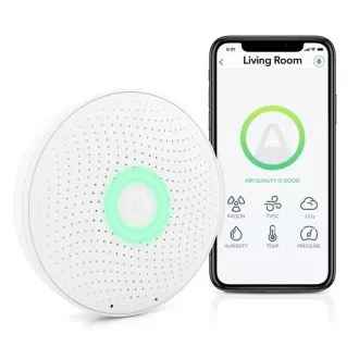 AirThings Wave plus - senzor kvality ovzduší, radonu, vlhkosti, teploty, VOC, CO2 a tlaku