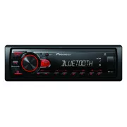Pioneer MVH-230 autorádio s USB a Bluetooth s integrovaným mikrofonem červené