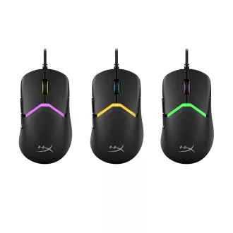 HyperX Pulsefire Saga/Herní/Optická/Pro praváky/26 000 DPI/Drátové USB-A/Černá