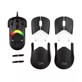 HyperX Pulsefire Saga/Herní/Optická/Pro praváky/26 000 DPI/Drátové USB-A/Černá