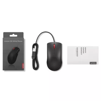 Lenovo 120/Kancelářská/Optická/1 600 DPI/Drátová USB/Černá Lenovo 120/Kancelářská/Optická/1 600 DPI/Drátová USB/Černá