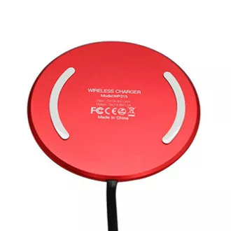 All New, Bezdrátová nabíječka, ultra tenká, pro telefon, červená, 5/9V, 10W, ochrana proti přehřátí, Qi