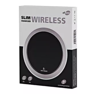 All New, Bezdrátová nabíječka, ultra tenká, pro telefon, stříbrná, 5/9V, 10W, ochrana proti přehřátí, Qi All New, Bezdrátová nabíječka, ultra tenká, pro telefon, stříbrná, 5/9V, 10W, ochrana proti přehřátí, Qi